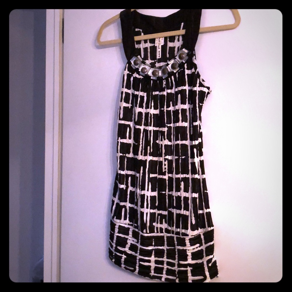 Heart Soul Embellished Sleeveless Print Blouse S